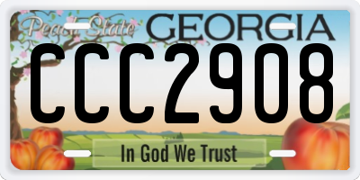 GA license plate CCC2908