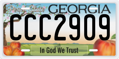 GA license plate CCC2909