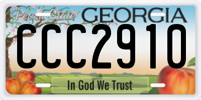 GA license plate CCC2910