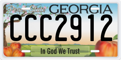 GA license plate CCC2912