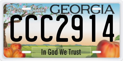 GA license plate CCC2914