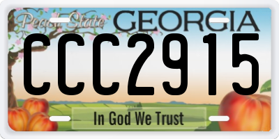 GA license plate CCC2915