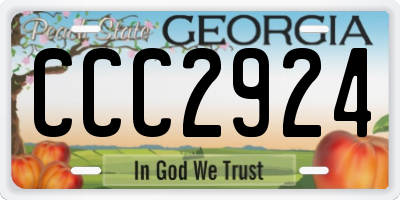 GA license plate CCC2924