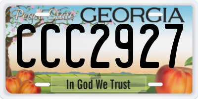 GA license plate CCC2927