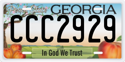 GA license plate CCC2929