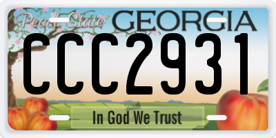 GA license plate CCC2931