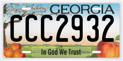 GA license plate CCC2932