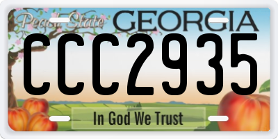 GA license plate CCC2935