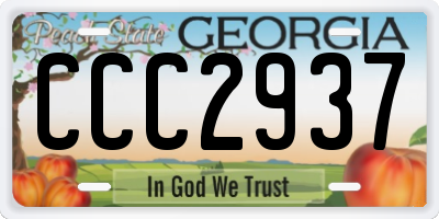 GA license plate CCC2937