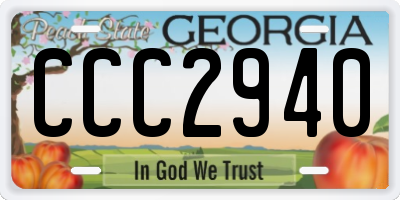 GA license plate CCC2940