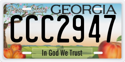GA license plate CCC2947