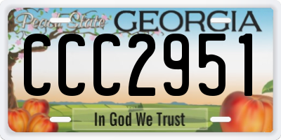 GA license plate CCC2951