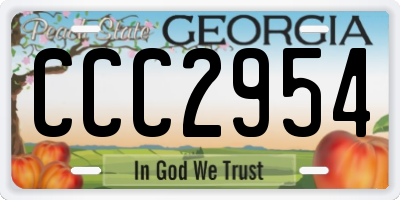 GA license plate CCC2954