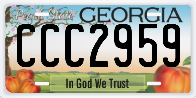 GA license plate CCC2959