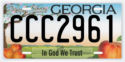 GA license plate CCC2961