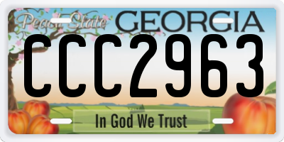GA license plate CCC2963