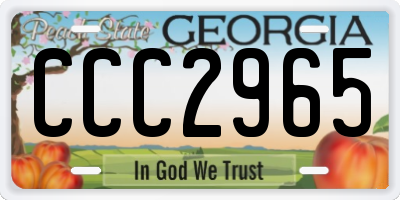 GA license plate CCC2965