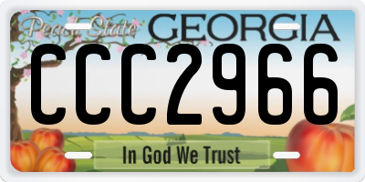 GA license plate CCC2966
