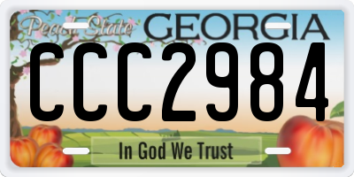 GA license plate CCC2984
