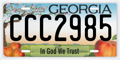 GA license plate CCC2985