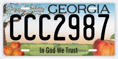 GA license plate CCC2987