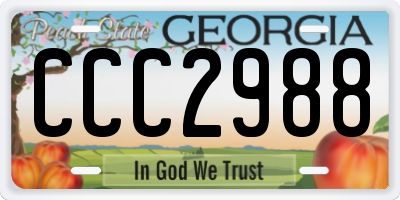 GA license plate CCC2988