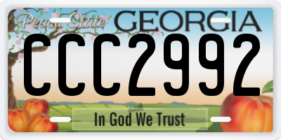 GA license plate CCC2992