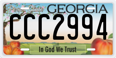 GA license plate CCC2994