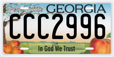 GA license plate CCC2996