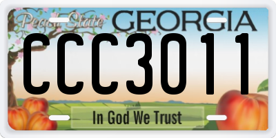 GA license plate CCC3011