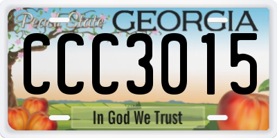 GA license plate CCC3015