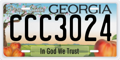 GA license plate CCC3024