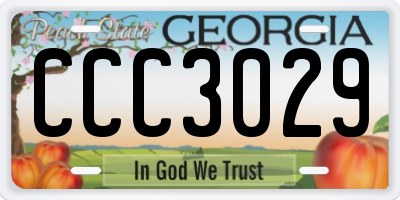 GA license plate CCC3029