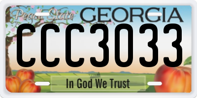 GA license plate CCC3033