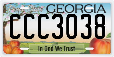 GA license plate CCC3038