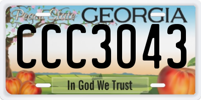 GA license plate CCC3043