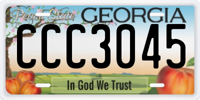 GA license plate CCC3045