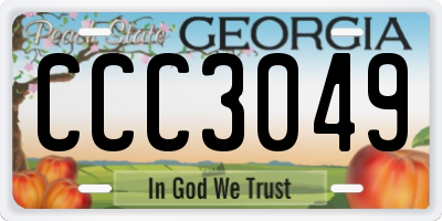 GA license plate CCC3049