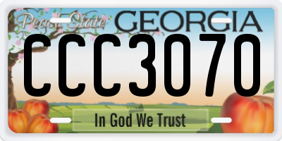 GA license plate CCC3070