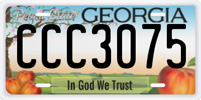 GA license plate CCC3075
