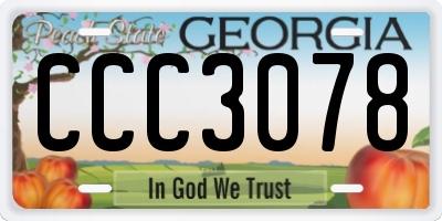 GA license plate CCC3078