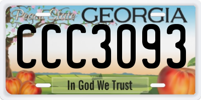 GA license plate CCC3093