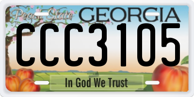 GA license plate CCC3105