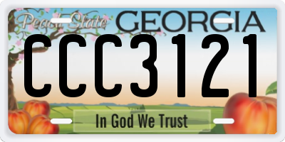 GA license plate CCC3121
