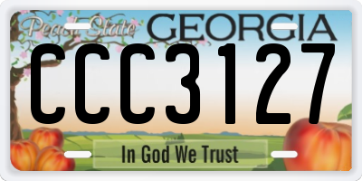 GA license plate CCC3127