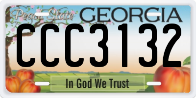 GA license plate CCC3132