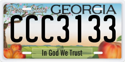 GA license plate CCC3133