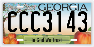 GA license plate CCC3143