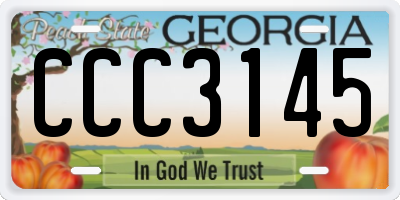 GA license plate CCC3145
