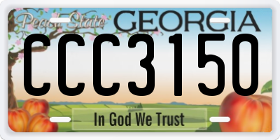 GA license plate CCC3150